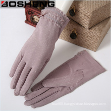 Fashion Lady Winter Woven Fabric Glove with Wave Point